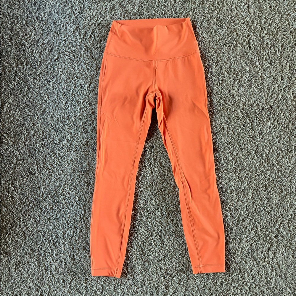 Lululemon Wunder Under High-Rise Tight 25” Orange Soda Style W5C07S Yoga Size 4